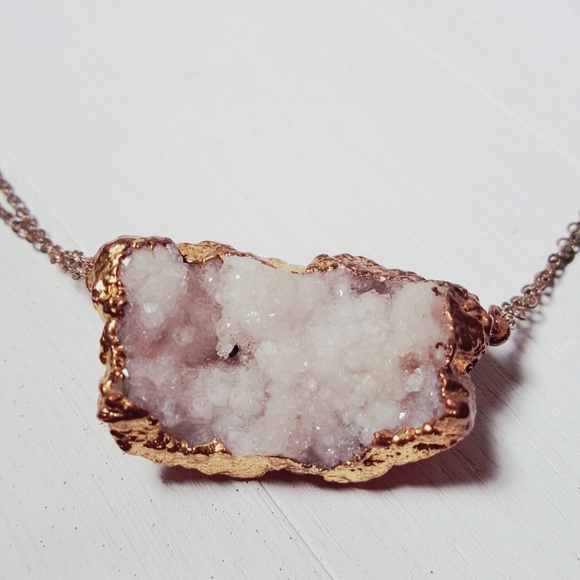 Jewelry - Raw Druzy Quartz Crystal Necklace